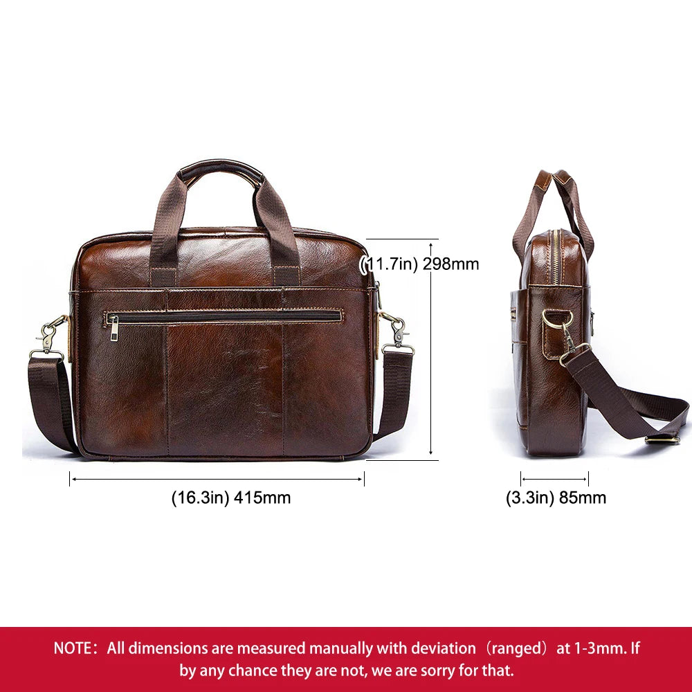 Genuine Leahther Men Briefcase Portable Office Handbag for Laptop Bag High Quality Business Messenger Shoulder Bags Travelling