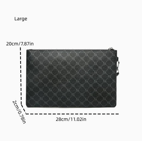Men's Leather Messenger Bag Slim Business Envelope Clutch Phone Crossbody Bag Fashionable Lightweight Hand Carry Bag