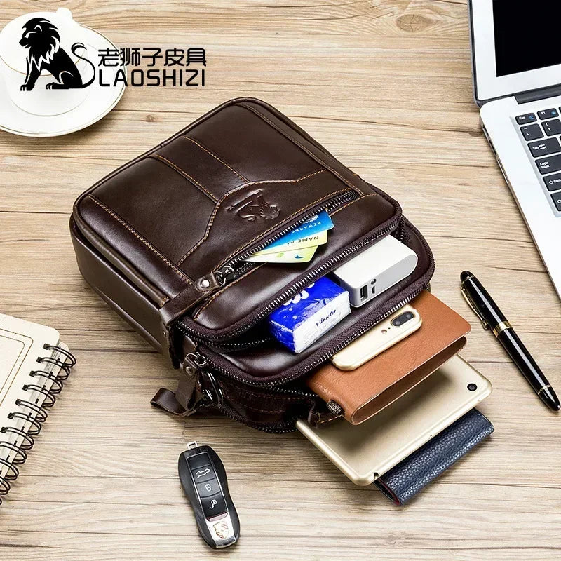 New Handbag Men's Bag Genuine Leather Shoulder Bag Husband luxury design messenger bag crossbody bags for men