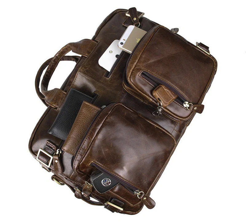 High Class Genuine Leather Messenger bag Men Leather shoulder Bag Business Briefcase Laptop Crossbody Bag Sling Tote Handbag