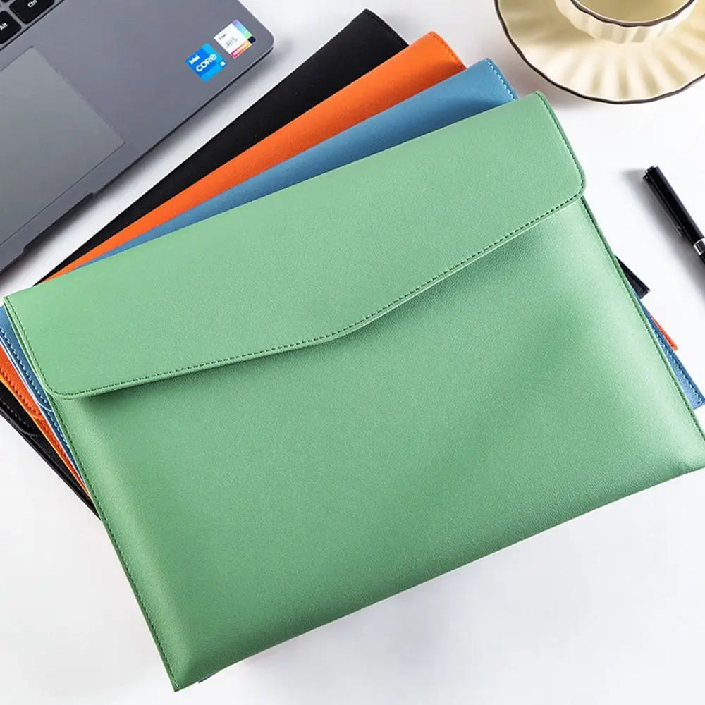 Leather Document Bag A4 Envelope Document Holder Quality Briefcase Data Contract Bill File Bag Document Organizer Storage Bag