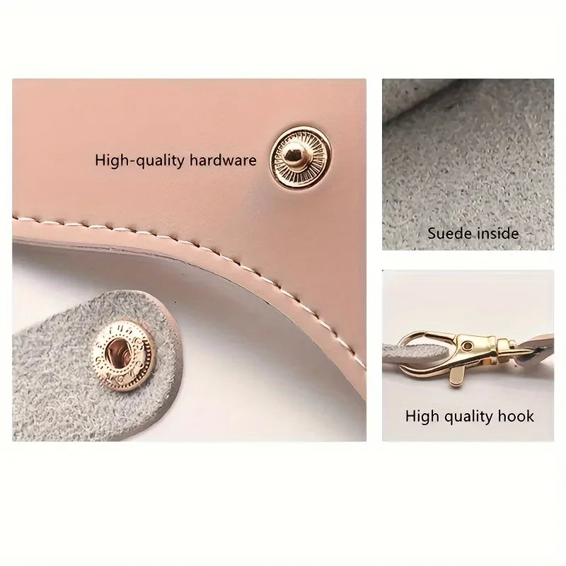 Soft Leather Sunglasses Bag- Leather Glasses Case Holder Portable Slim Sunglasses Pouch Eyeglass Case