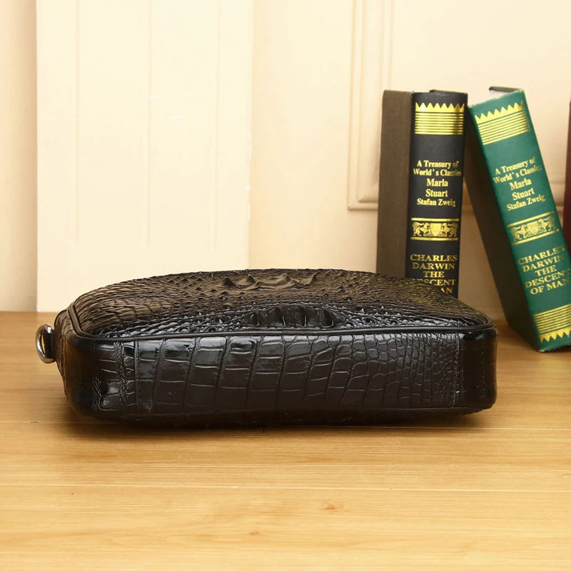 Genuine Leather alligator handbag large capacity men's briefcase business Crossbody bag fashion men's bag real cowhide bag