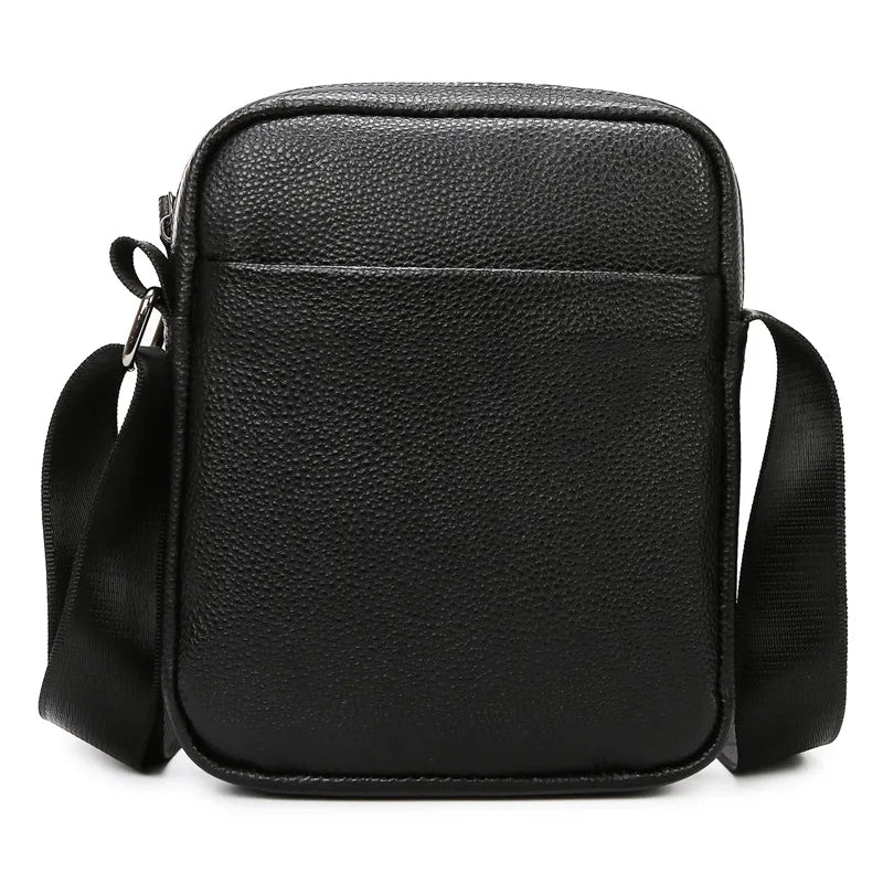 Leather large-capacity men's single-shoulder bag, top layer cowhide waterproof crossbody single-shoulder bag