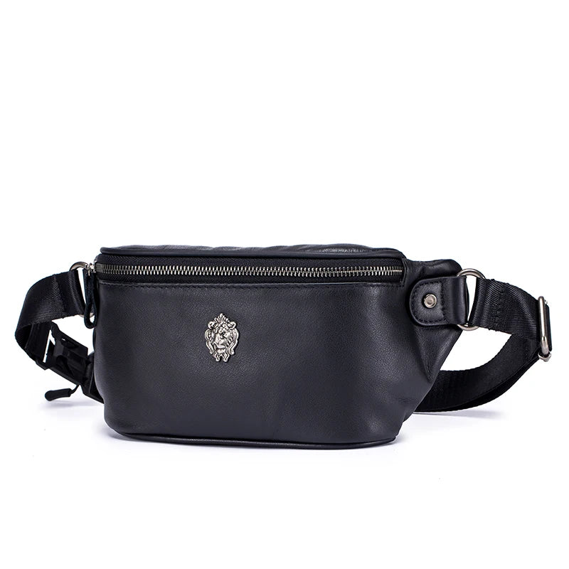 GenuineLeather Fanny Packs for Men Belt Bag Fashionable Waist Pack Sling Crossbody Bag for Workout Travel Camping Hiking Walking