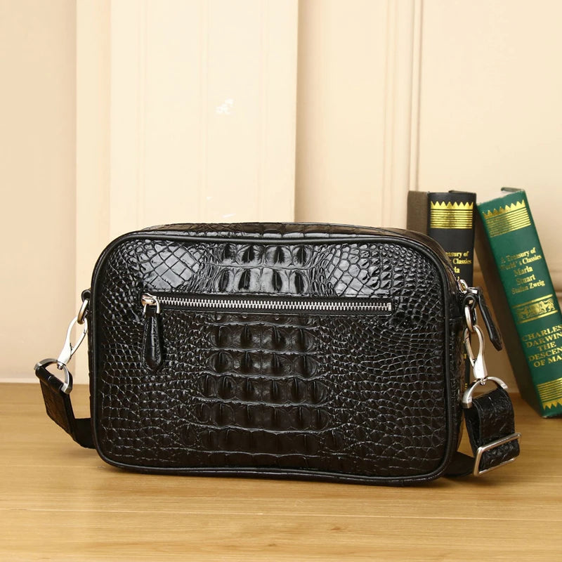 Genuine Leather alligator handbag large capacity men's briefcase business Crossbody bag fashion men's bag real cowhide bag