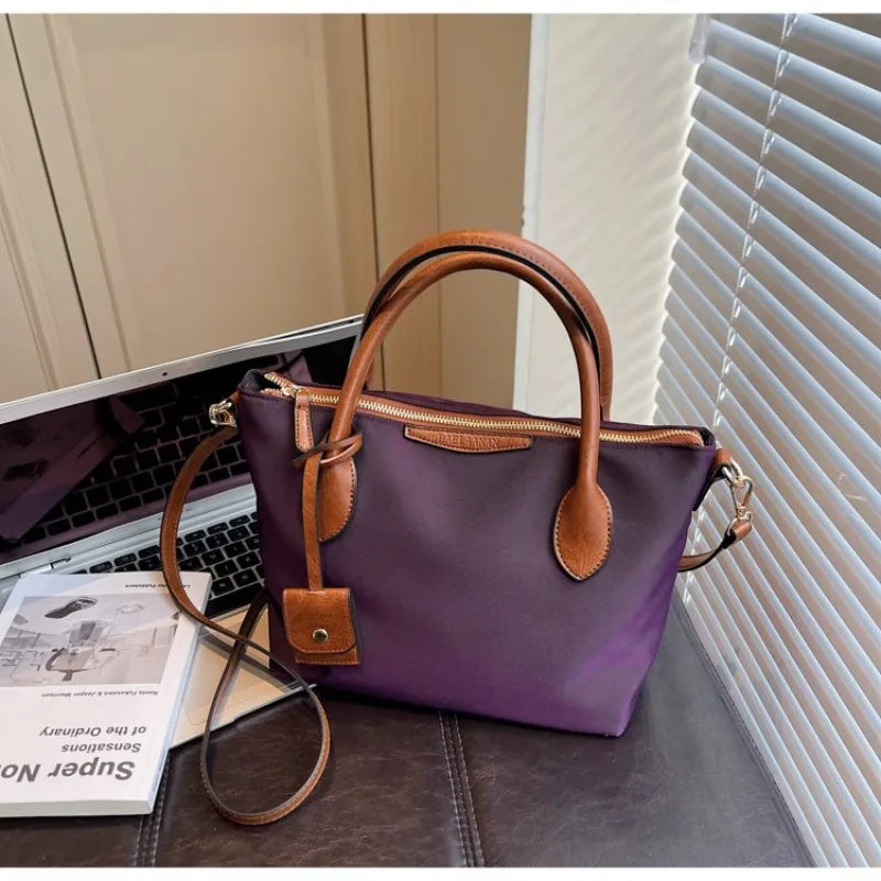 Elegant Textured Leather Tote With Trendy Design And Spacious Interior Designed Also As A Versatile Commuter Ladies Diaper Bag