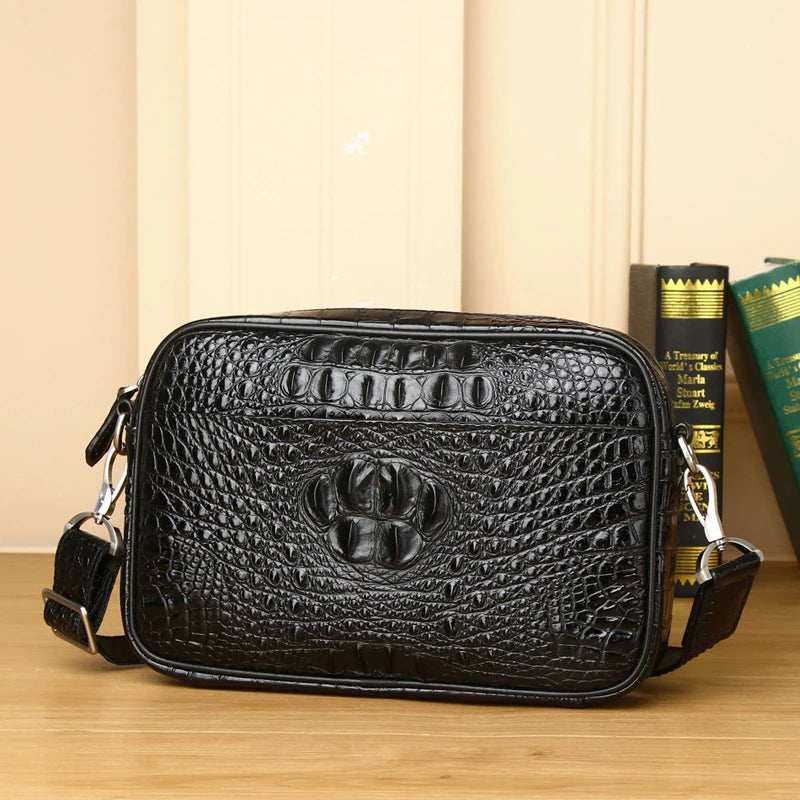 Genuine Leather alligator handbag large capacity men's briefcase business Crossbody bag fashion men's bag real cowhide bag