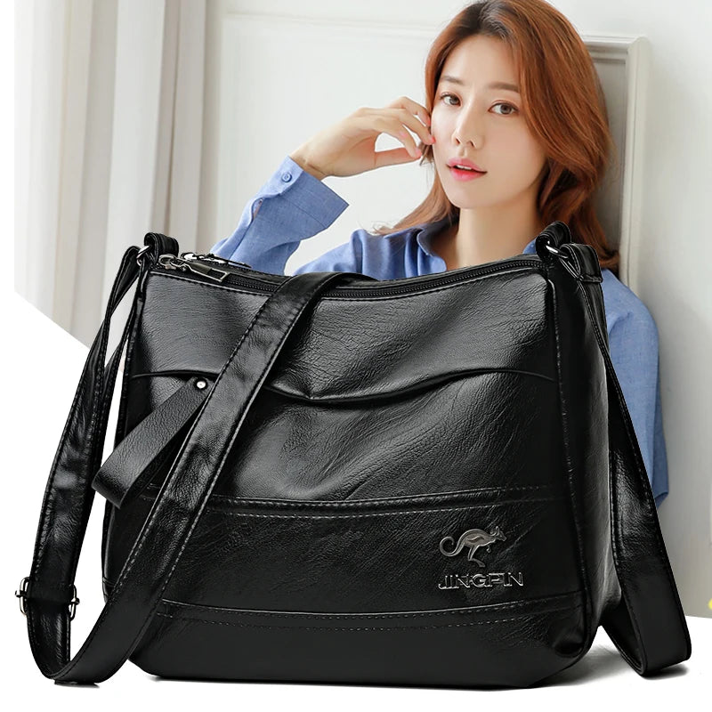 Elegant Leather One Shoulder Handbag Shopping Bag 2024 New Women's Fashion Handbag Sheepskin grain Beautiful Lady Crossbody Bag