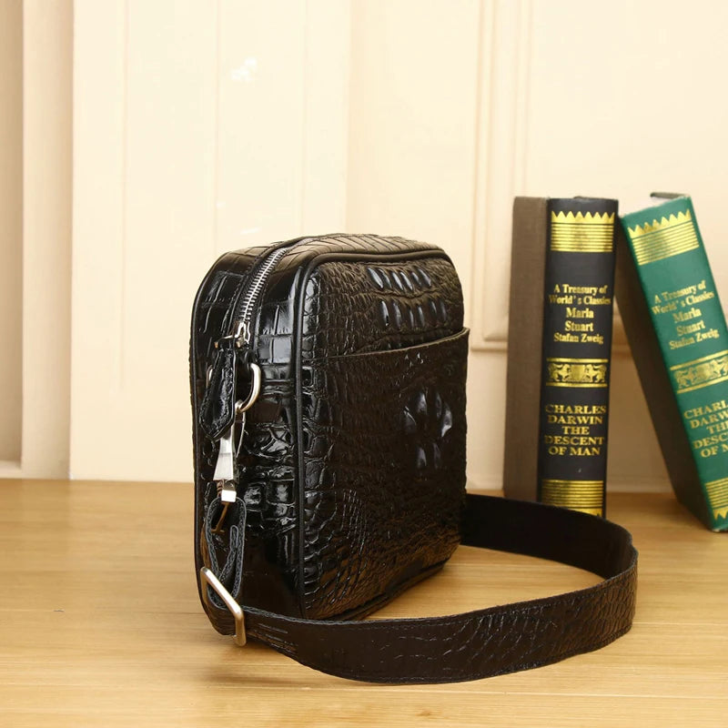Genuine Leather alligator handbag large capacity men's briefcase business Crossbody bag fashion men's bag real cowhide bag