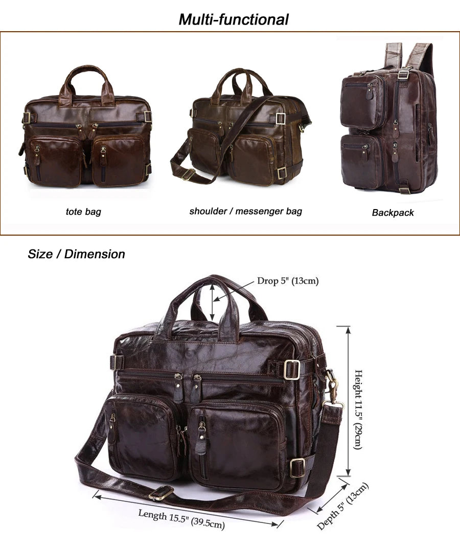 High Class Genuine Leather Messenger bag Men Leather shoulder Bag Business Briefcase Laptop Crossbody Bag Sling Tote Handbag