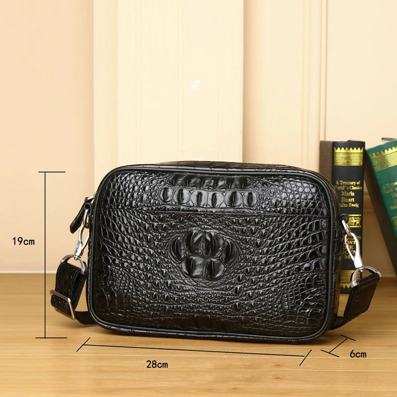 Genuine Leather alligator handbag large capacity men's briefcase business Crossbody bag fashion men's bag real cowhide bag