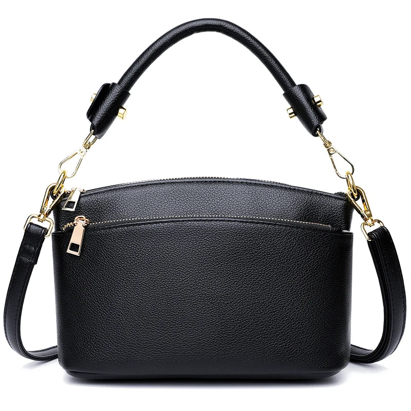Leisure Genuine Leather Girl Motorcycle Bag Fashion Trend Female Messenger Bags Wallet High Quality Soft Leather Shoulder Bolsas