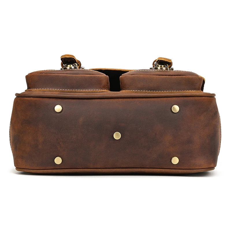Large leather messenger bag for men real cowskin crossbody bags shoulder bags school bag of male for iPad PC Camera Shoulder Bag