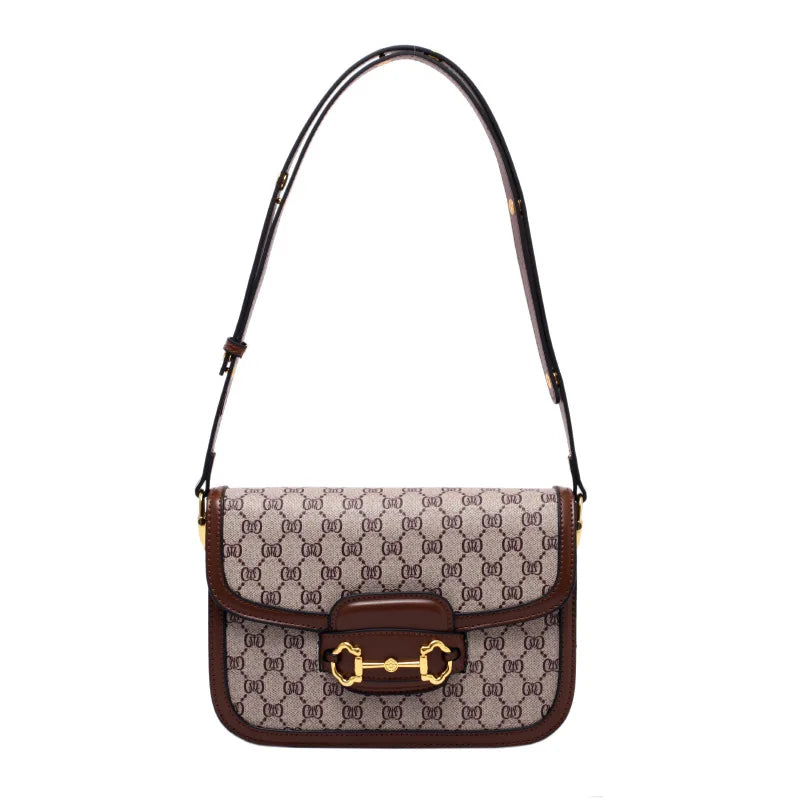Ladies Genuine Leather Saddle Bag Classic Designer Paris Popular Single Shoulder Bag for Women Casual Vintage Trendy Handbag