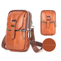 Leather Phone Pouch Small Belt Bag Shoulder Crossbody Purse Waist Pack