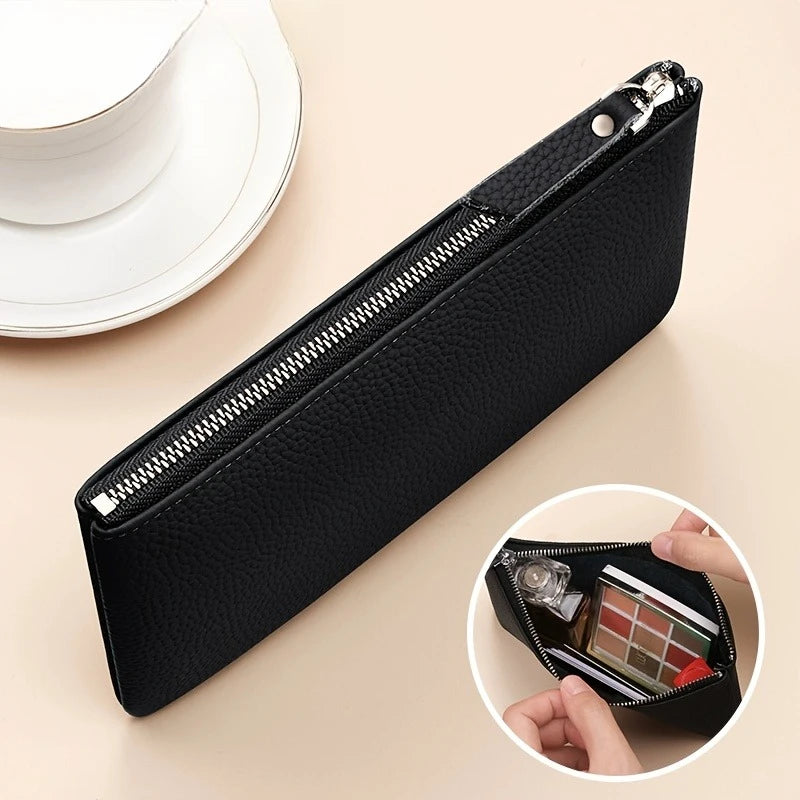 Leather Pocket Cosmetic Bag,Suitable for Wallets,Coin Purses,Lipsticks,Cosmetic,Travel Organizer Bag,High Quality and Portable.