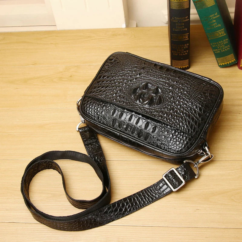 Genuine Leather alligator handbag large capacity men's briefcase business Crossbody bag fashion men's bag real cowhide bag