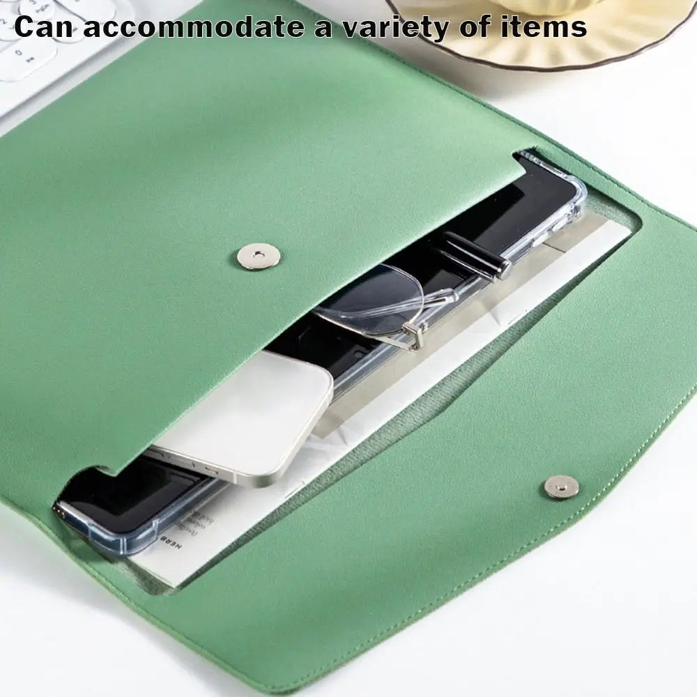 Leather Document Bag A4 Envelope Document Holder Quality Briefcase Data Contract Bill File Bag Document Organizer Storage Bag