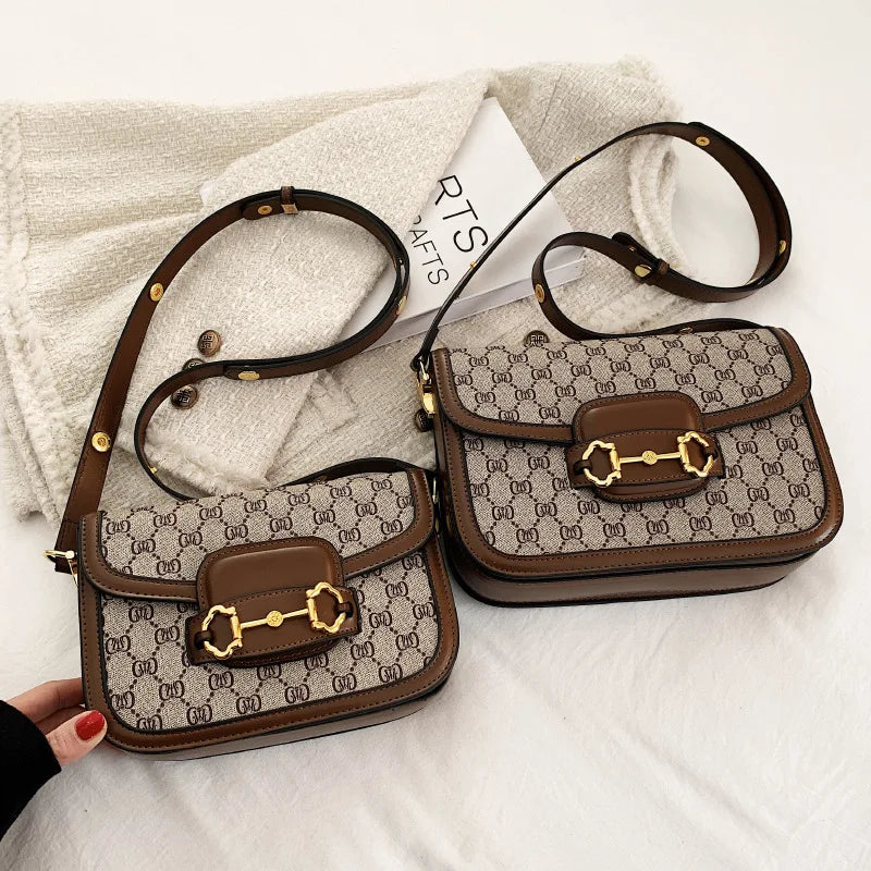 Ladies Genuine Leather Saddle Bag Classic Designer Paris Popular Single Shoulder Bag for Women Casual Vintage Trendy Handbag