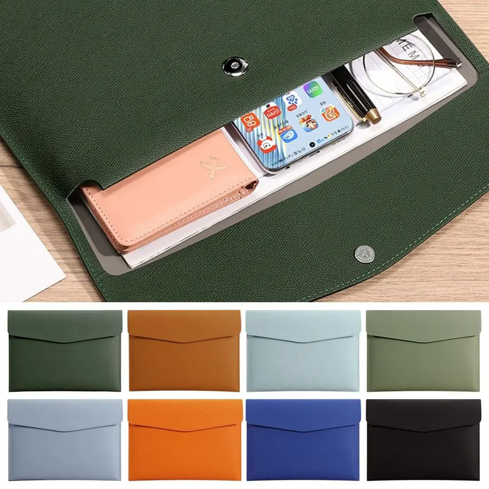 Leather Document Bag A4 Envelope Document Holder Quality Briefcase Data Contract Bill File Bag Document Organizer Storage Bag